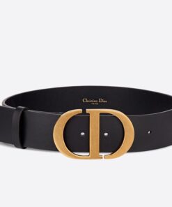 Replica Dior 30 Montaigne 35MM Belt In Black Smooth Calfskin