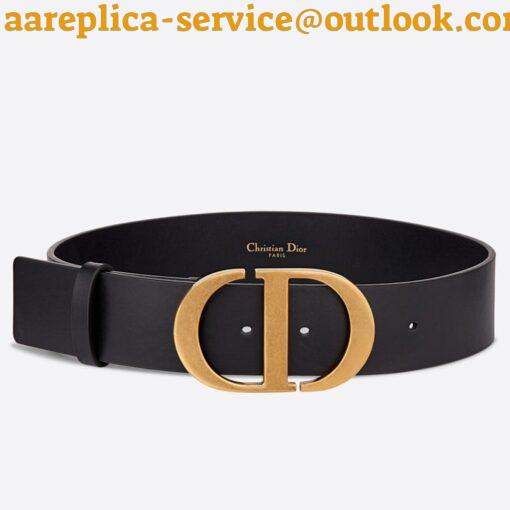 Replica Dior 30 Montaigne 35MM Belt In Black Smooth Calfskin