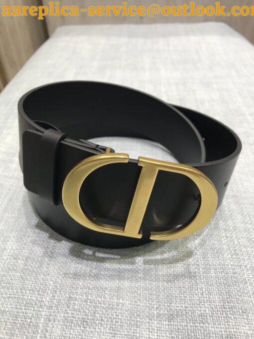 Replica Dior 30 Montaigne 35MM Belt In Black Smooth Calfskin 5