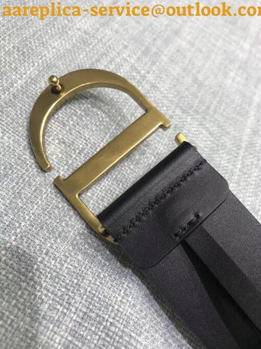 Replica Dior 30 Montaigne 35MM Belt In Black Smooth Calfskin 7