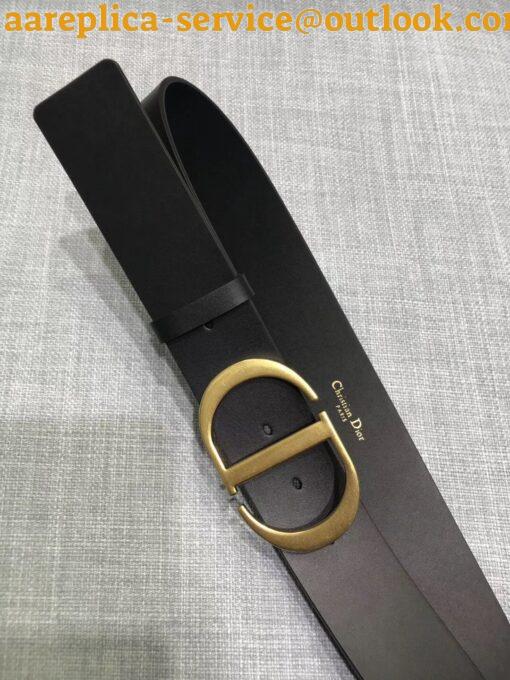 Replica Dior 30 Montaigne 35MM Belt In Black Smooth Calfskin 8