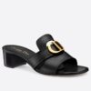 Replica Dior 30 Montaigne Slides In Gold Metallic Calfskin 10