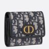 Replica Dior Saddle Lotus Wallet In Blue Oblique Jacquard 11