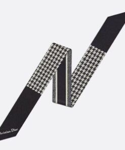 Replica Dior 30 Montaigne Mitzah Scarf in Black and White Silk Twill