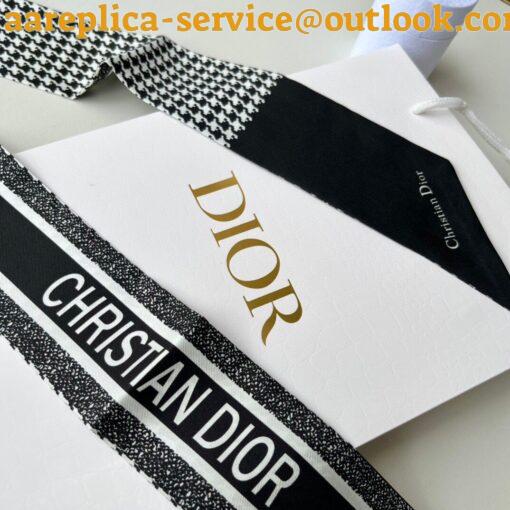 Replica Dior 30 Montaigne Mitzah Scarf in Black and White Silk Twill 7