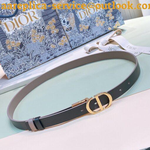 Replica Dior 30 Montaigne Reversible 20MM Belt in Grey and Black Calfskin 8