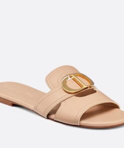 Replica Dior 30 Montaigne Slides In Beige Calfskin 2