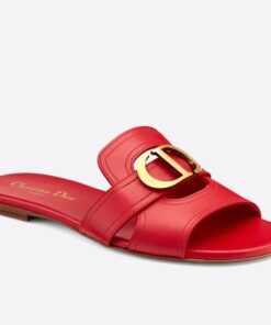 Replica Dior 30 Montaigne Slides In Red Calfskin