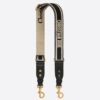 Replica Dior Adjustable Shoulder Strap with Ring in Black Embroidery Canvas