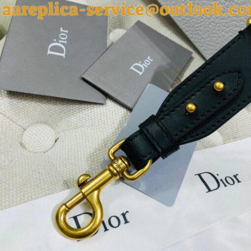 Replica Dior Adjustable Shoulder Strap in Grey Embroidery Canvas 16