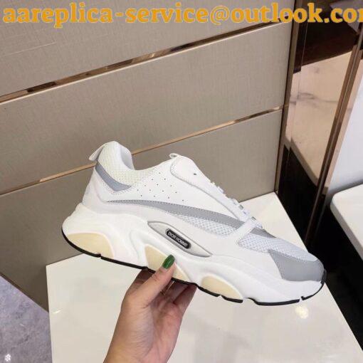 Replica Dior B22 Sneakers In White Leather and White Mesh 4