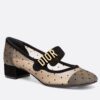 Replica Dior J’Adior Ballet Flats In Black and White Tartan Fabric 10