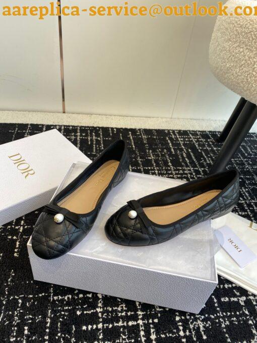 Replica Dior Ballerina Flats in Black Quilted Cannage Calfskin 3