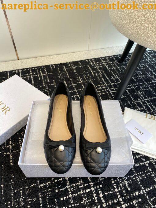 Replica Dior Ballerina Flats in Black Quilted Cannage Calfskin 4