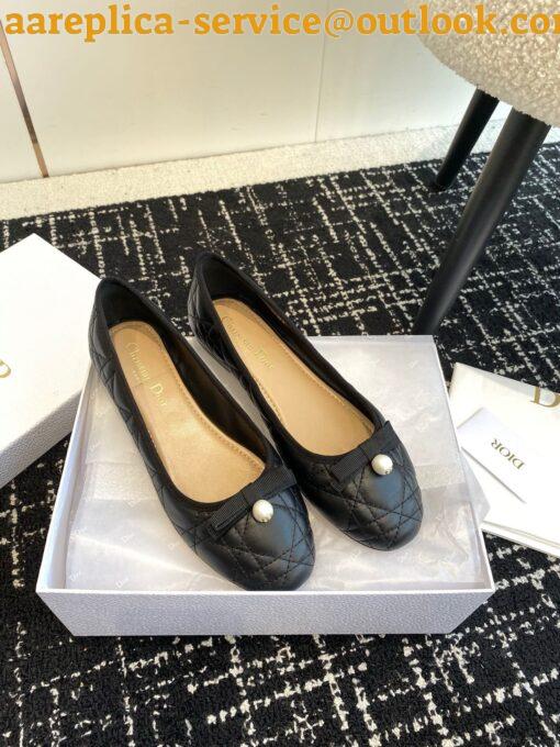 Replica Dior Ballerina Flats in Black Quilted Cannage Calfskin 5