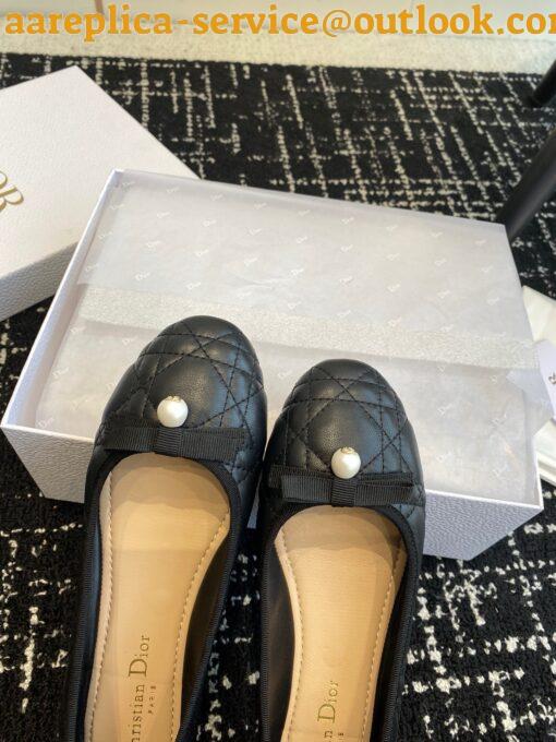 Replica Dior Ballerina Flats in Black Quilted Cannage Calfskin 6