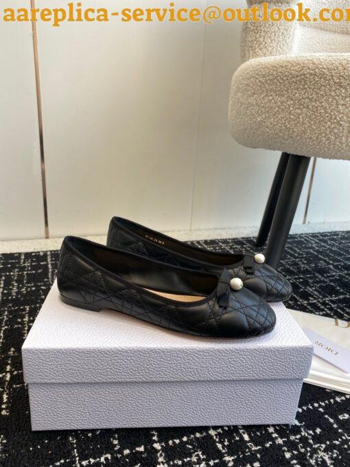 Replica Dior Ballerina Flats in Black Quilted Cannage Calfskin 9