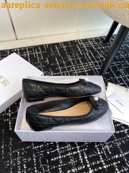 Replica Dior Ballerina Flats in Black Quilted Cannage Calfskin 11