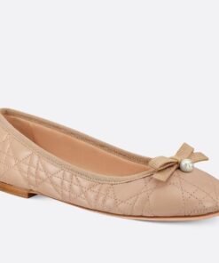 Replica Dior Ballerina Flats in Nude Quilted Cannage Calfskin