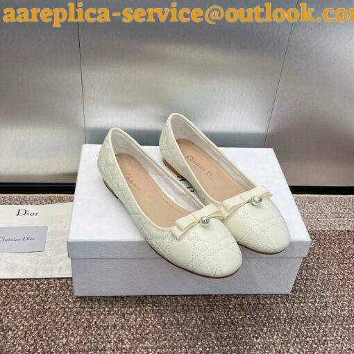 Replica Dior Ballerina Flats in White Quilted Cannage Calfskin 5