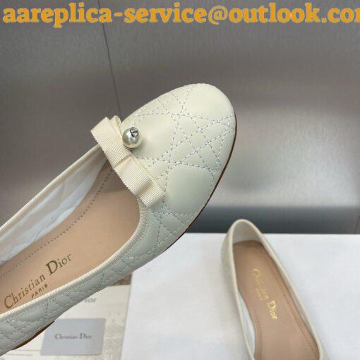 Replica Dior Ballerina Flats in White Quilted Cannage Calfskin 8