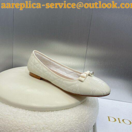 Replica Dior Ballerina Flats in White Quilted Cannage Calfskin 9