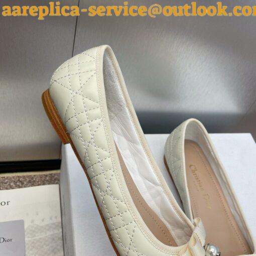 Replica Dior Ballerina Flats in White Quilted Cannage Calfskin 10