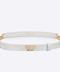 Replica Dior Caro 15MM Belt in White Calfskin and Chain