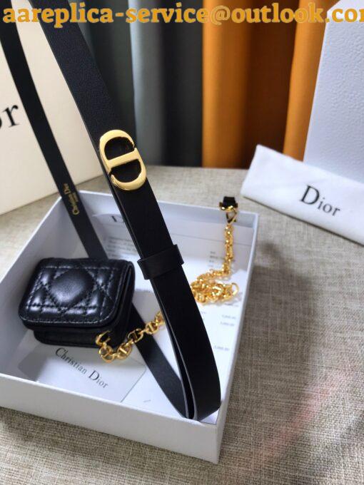 Replica Dior Caro 15MM Belt with Removable Pouch in Black Calfskin 14