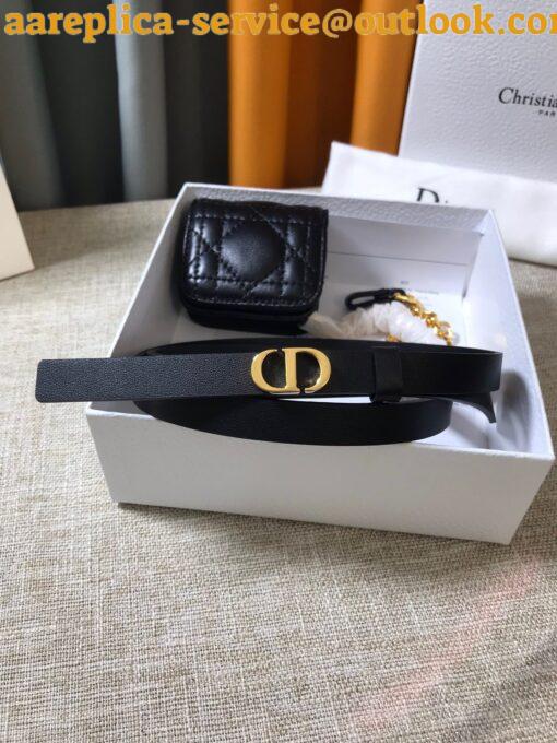 Replica Dior Caro 15MM Belt with Removable Pouch in Black Calfskin 16