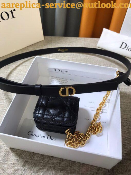 Replica Dior Caro 15MM Belt with Removable Pouch in Black Calfskin 19