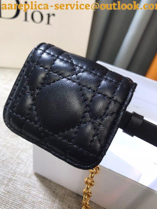 Replica Dior Caro 15MM Belt with Removable Pouch in Black Calfskin 20