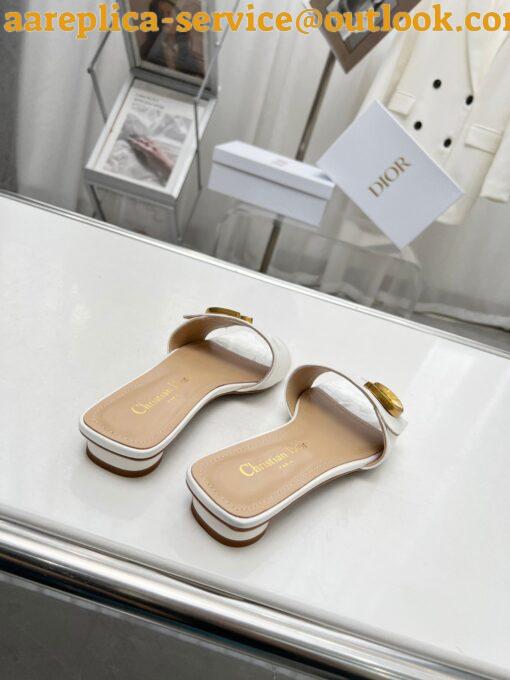 Replica Dior C’est Slides in White Patent Calfskin 7