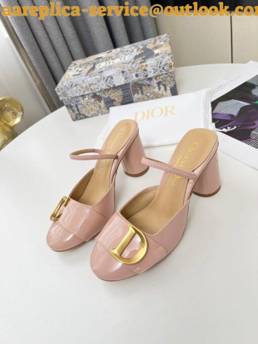 Replica Dior C’est Slingback Pumps 80MM in Nude Patent Calfskin 5