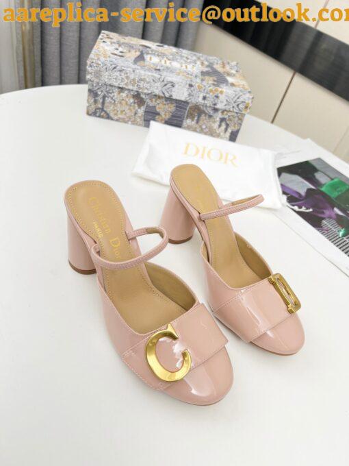 Replica Dior C’est Slingback Pumps 80MM in Nude Patent Calfskin 7