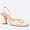 Replica Dior C’est Slingback Pumps 80MM in Nude Patent Calfskin 10