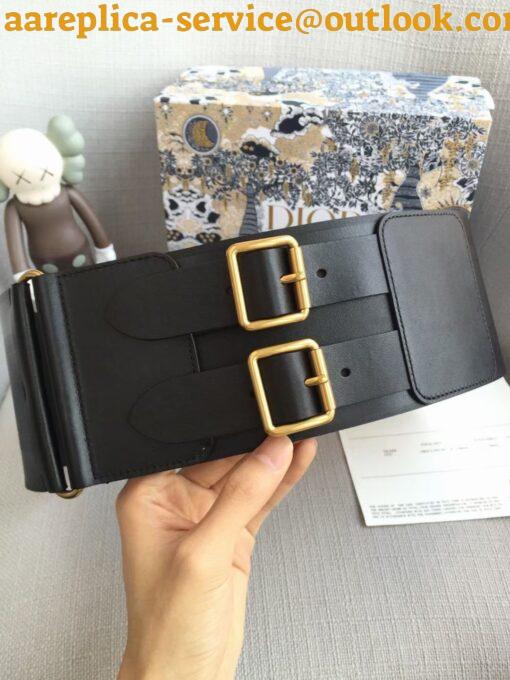 Replica Dior D-Waist Belt 100MM In Black Smooth Calfskin 5