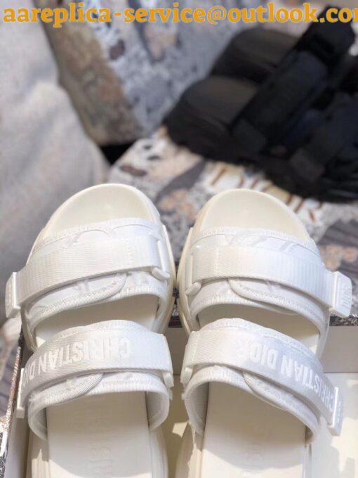 Replica Dior D-Wander Slides In White Camouflage Fabric 6