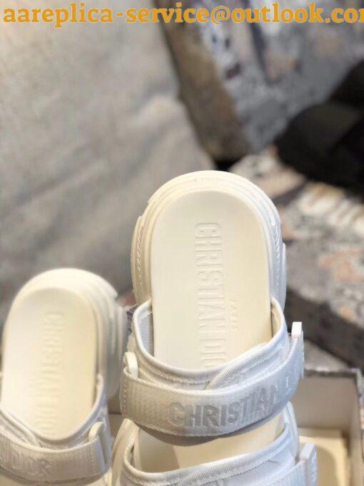 Replica Dior D-Wander Slides In White Camouflage Fabric 7