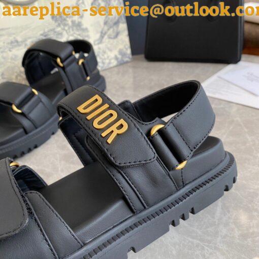 Replica Dior Dioract Slide Sandals In Black Lambskin 13