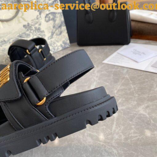 Replica Dior Dioract Slide Sandals In Black Lambskin 15