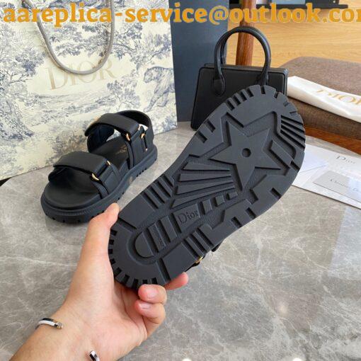 Replica Dior Dioract Slide Sandals In Black Lambskin 16