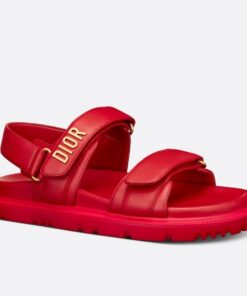 Replica Dior DiorAct Sandals In Red Lambskin