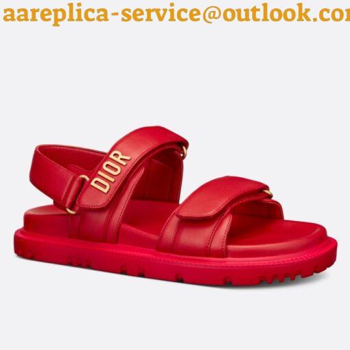 Replica Dior DiorAct Sandals In Red Lambskin