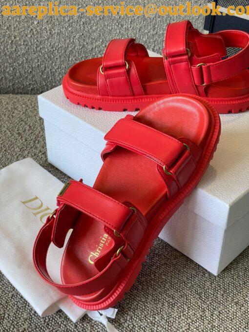 Replica Dior DiorAct Sandals In Red Lambskin 4