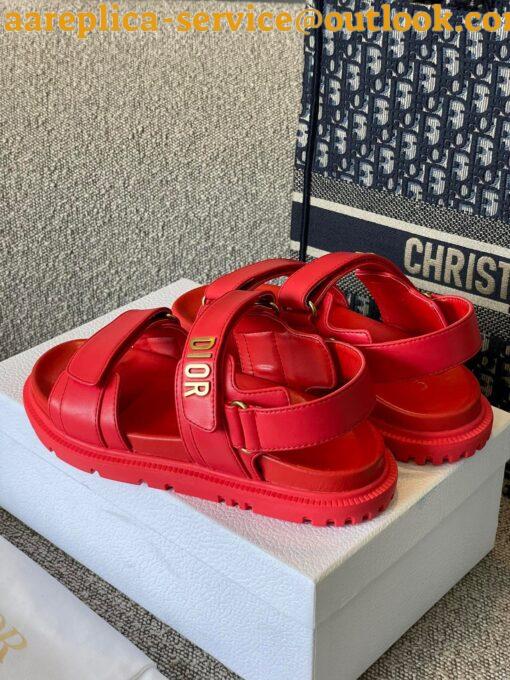 Replica Dior DiorAct Sandals In Red Lambskin 6