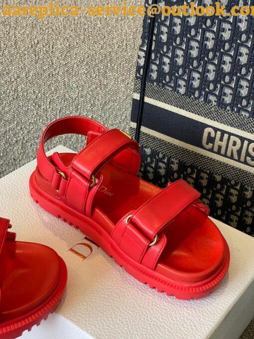 Replica Dior DiorAct Sandals In Red Lambskin 7