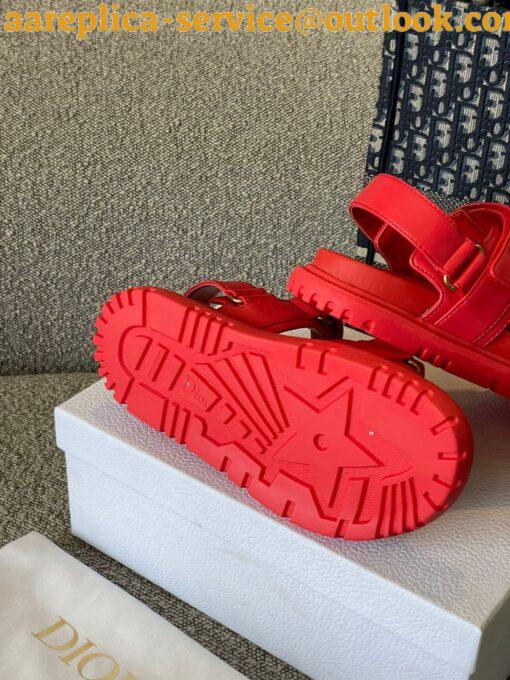 Replica Dior DiorAct Sandals In Red Lambskin 8