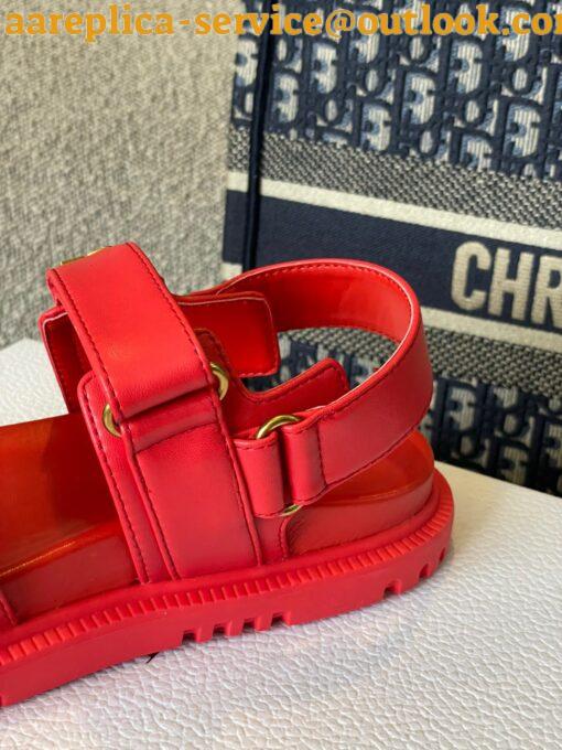 Replica Dior DiorAct Sandals In Red Lambskin 9