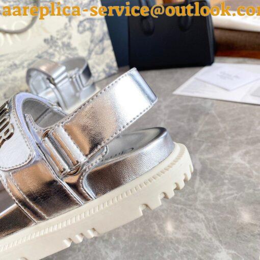 Replica Dior DiorAct Sandals In Silver Laminated Calfskin 7